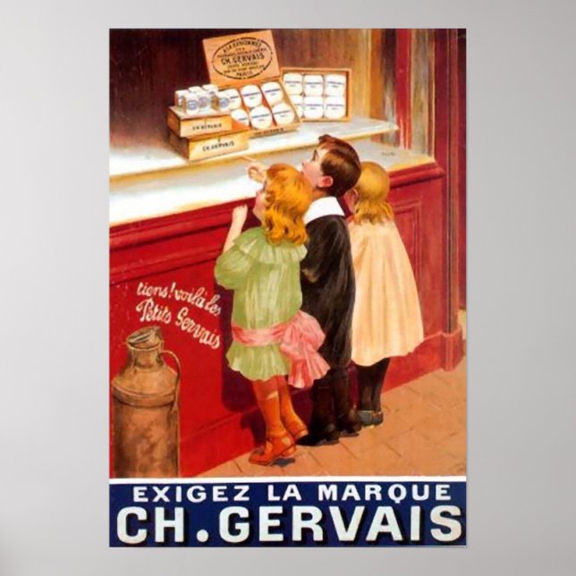 Poster publicitaire vintage français sur le chocol (Devant)
