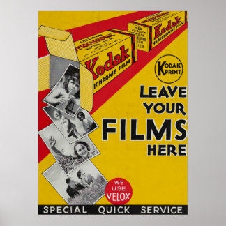 Poster publicitaire vintage Kodak