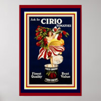 Poster publicitaire vintage pour Cirio Tomates 13 