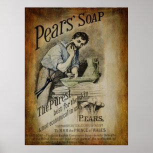 Poster Publicité 2 de savon de poires