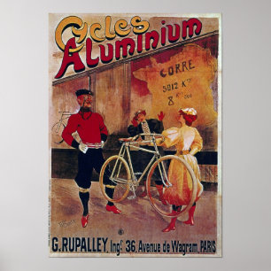 Poster Publicité à vélo Cycles Vintages Aluminium