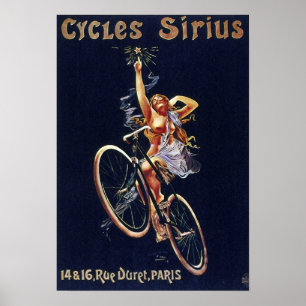 Poster Publicité à vélo Cycles Vintages Sirius