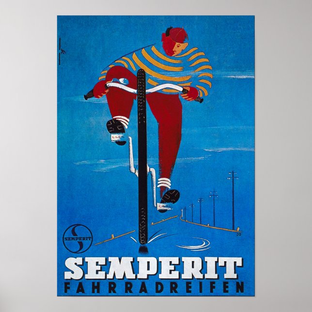 Poster Publicité à vélo Semperit Vintage (Devant)