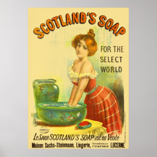 Poster Publicité ancienne pour le savon d'Écosse
