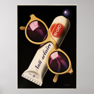 Poster Publicité anti-solaire BI-ORO Anti-Solaire pour l