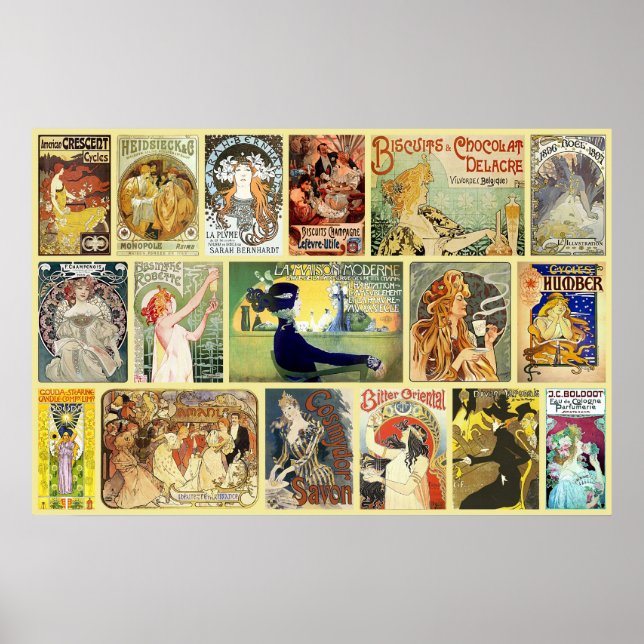 Poster Publicité Art Nouveau vintage (Devant)