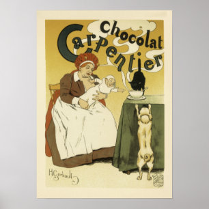 Poster Publicité au chocolat Carpentier vintage