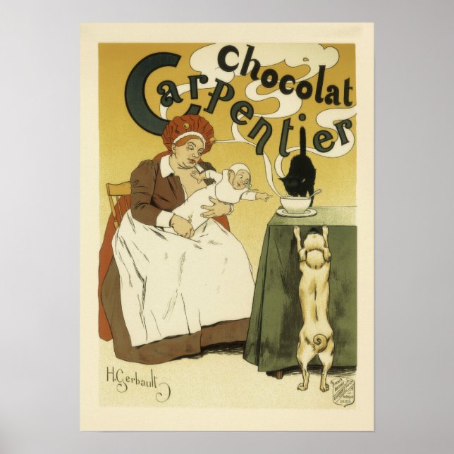 Poster Publicité au chocolat Carpentier vintage (Devant)