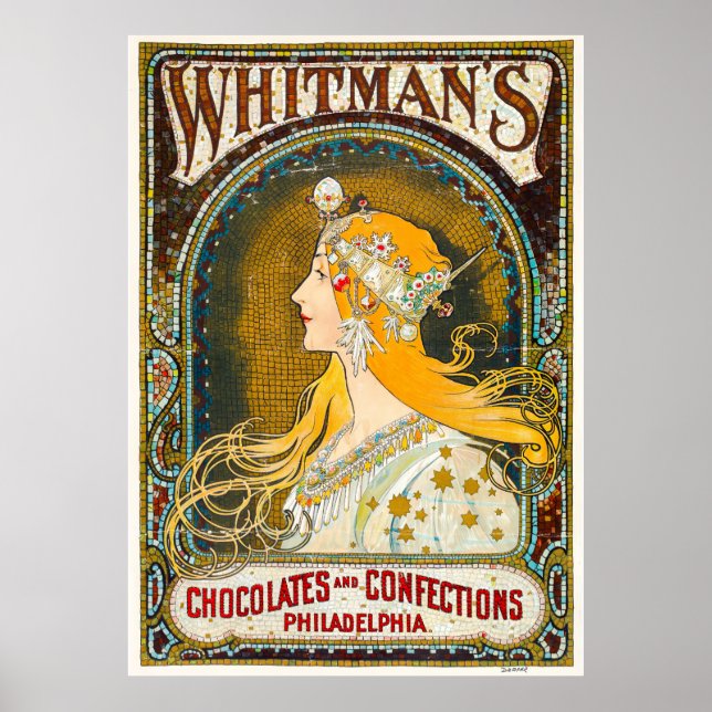 Poster Publicité d'Alphonse Mucha Vintage Whitman (Devant)