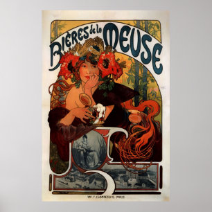Poster Publicité de bière Alphons Mucha