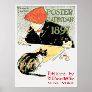 Poster Publicité de calendrier vintage