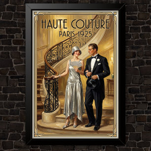 Poster Publicité de mode vintage des années 1920