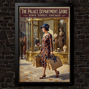 Poster Publicité de mode vintage des années 1920