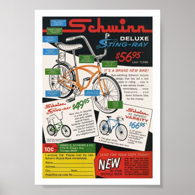 Poster Publicité de vélo vintage (Devant)