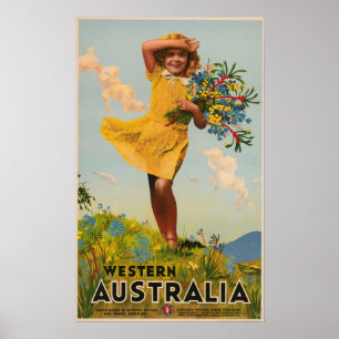 Poster Publicité de voyage vintage pour l'Australie occid