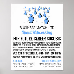Poster Publicité d'événement People Connect, Speed Networ