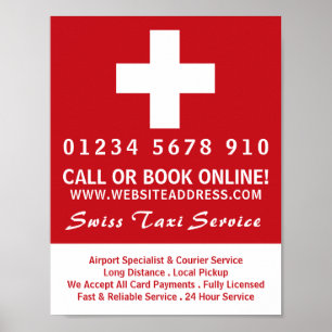 Poster Publicité du drapeau de l'entreprise suisse de tax