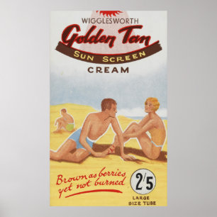 Poster Publicité écran solaire Typographie de plage Vinta