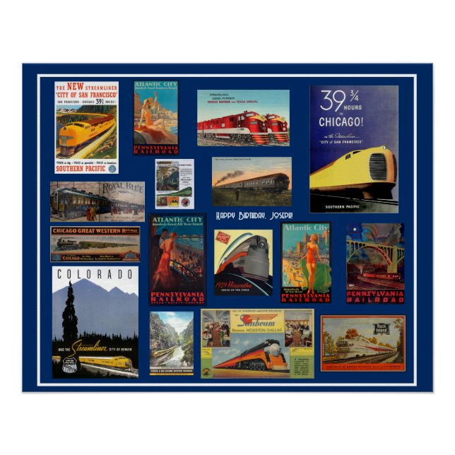 Poster Publicité ferroviaire vintage (Devant)