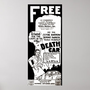 Poster Publicité morbide pour la voiture de la mort de Bo