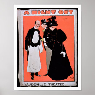 Poster Publicité pendant "une nuit", au vaudeville