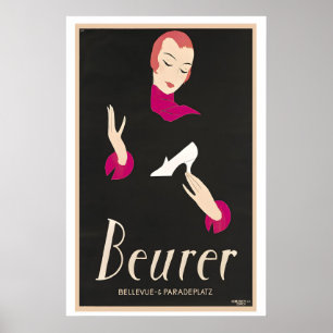 Poster Publicité pour chaussures Beurer Retro Vintage