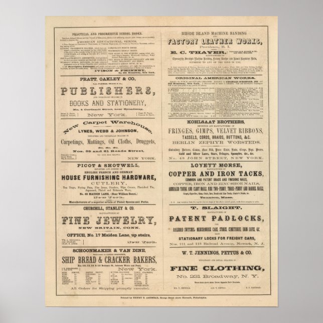 Poster Publicité pour douze entreprises, (Devant)