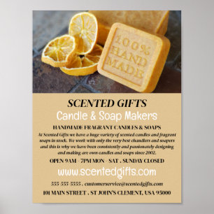 Poster Publicité pour fabricant de savon, de bougies et d