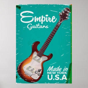 Poster Publicité pour guitare électronique vintage