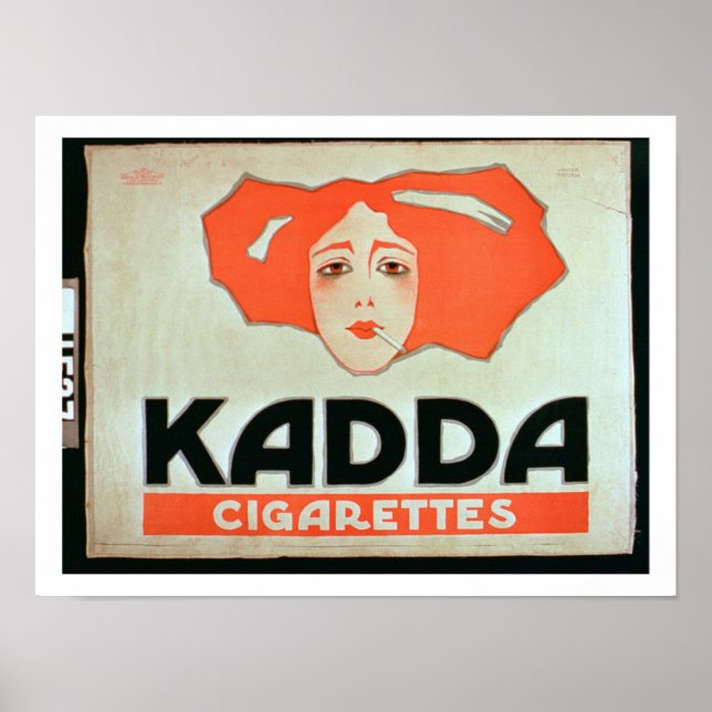 Poster Publicité pour 'Kadda Cigarettes' (litho couleur (Devant)