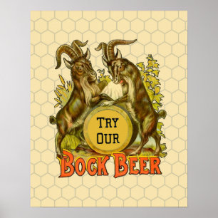 Poster Publicité pour la bière de chèvre Bock