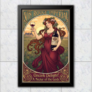 Poster Publicité pour le vin rouge impérial vintage 1905