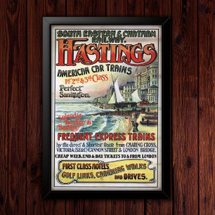 Poster Publicité pour les voyages sur le chemin de fer du