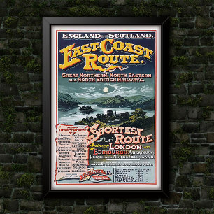 Poster Publicité pour l'itinéraire du réseau ferroviaire