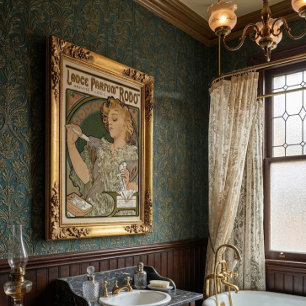Poster Publicité pour parfum Art nouveau victorien Alphon
