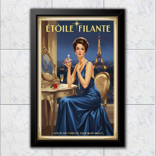 Poster Publicité pour parfum Étoile Filante vintage de 19