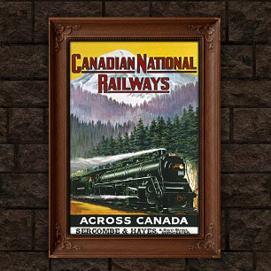 Poster Publicité pour train à vapeur des Rocheuses canadi