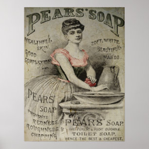 Poster Publicité sur le savon à poires