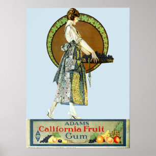 Poster Publicité sur les gommes Adams de l'Art Nouveau vi