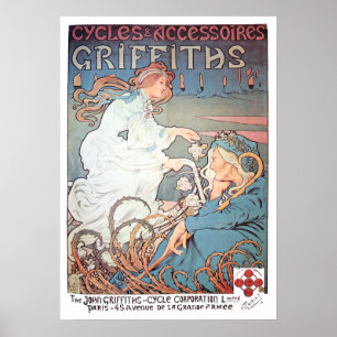 Poster Publicité vintage Art Nouveau pour bicycle par H. 