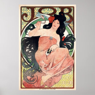 Poster Publicité vintage Art nouveau pour cigarettes par