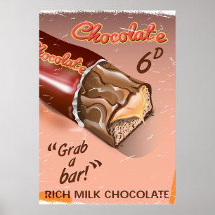 Poster Publicité vintage au chocolat.