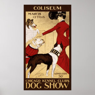 Poster Publicité vintage Chicago Dog Show