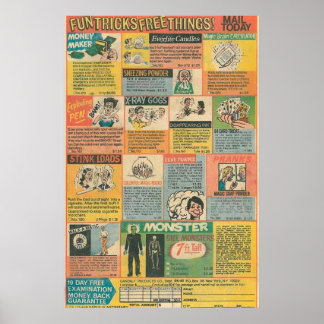 Poster Publicité vintage de bandes dessinées