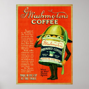 Poster Publicité vintage de café.