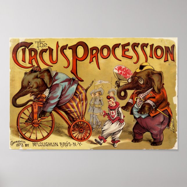 Poster Publicité vintage de cirque (Devant)