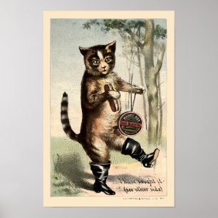 Poster Publicité vintage de l'ère victorienne Chat dans d