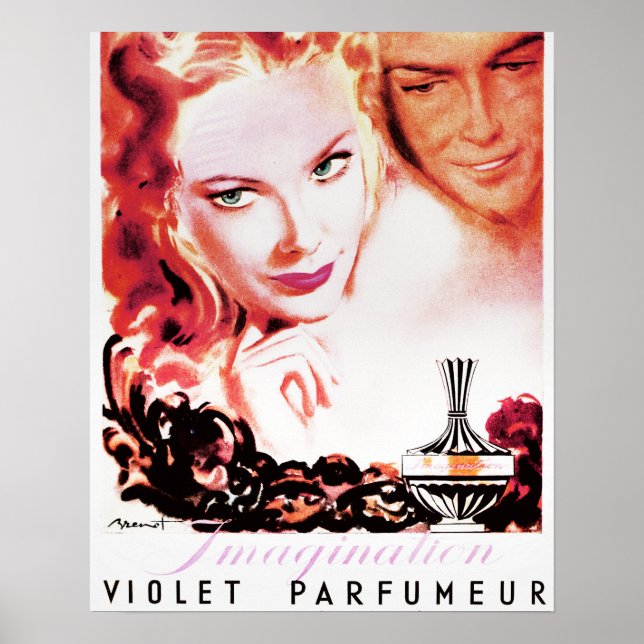 Poster Publicité vintage de parfum français Imprimer numé (Devant)