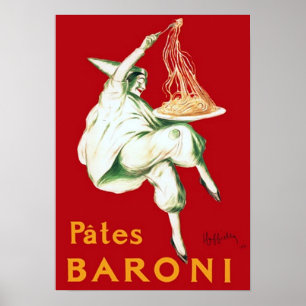 Poster Publicité vintage de pâtes de Baroni