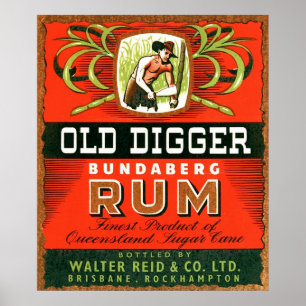 Poster Publicité vintage de rhum australien.